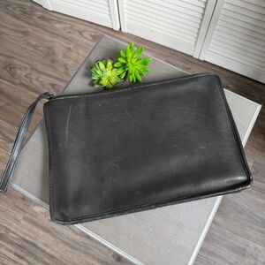 Vintage Coach Black Leather Portfolio / Clutch Bonnie Cashin